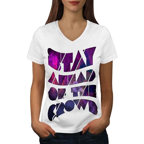 Wellcoda Geometric Unique Womens V Neck T Shirt Attitude Graphic Design Tee Ebay