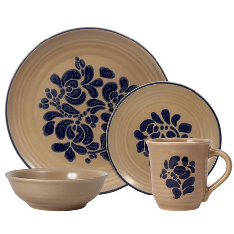 Constructed Of Stoneware 32 Piece Dinnerware Set Service For Eight