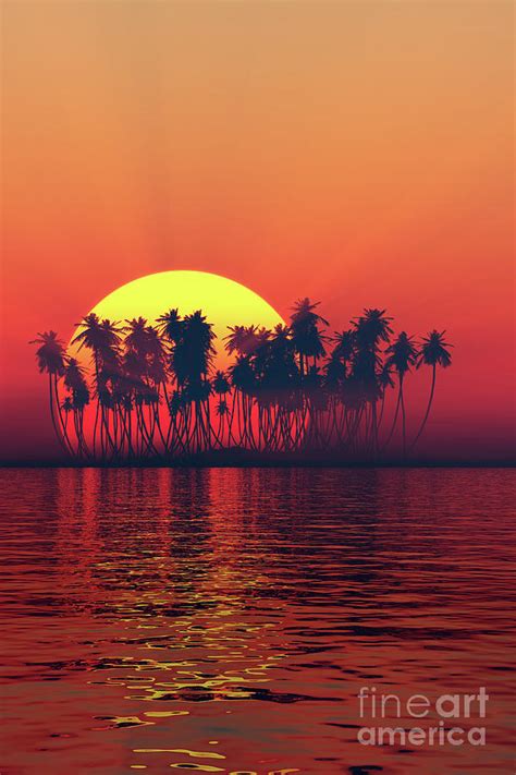 Silhouette Of Island Sunset Photograph By Aleksey Tugolukov