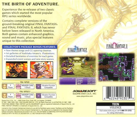Final Fantasy Origins Cover Or Packaging Material Mobygames