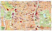 Centre-ville de Madrid map - Madrid (Espagne) ville centre de la carte ...