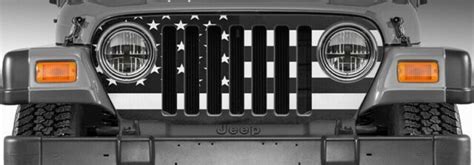 Grill Wrap Subdued American Flag Vinyl Graphics Fits Jeep Wrangler 1997