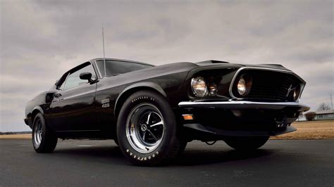 Download Car Black Car Muscle Car Fastback Vehicle Ford Mustang Boss