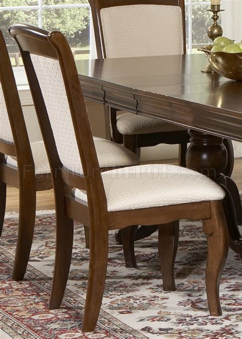 Cherry Finish Double Pedestal Formal Dining Table Woptions