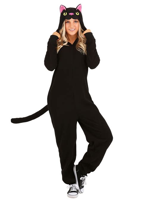 Now you can buy a onesie with a pocket for your cat. Black Cat Onesie for Adults