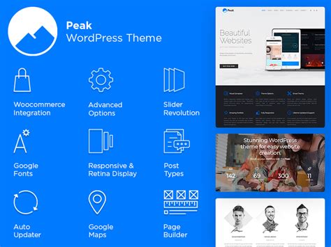 Peak Wordpress Theme Responsive Portfolio Site Creator By Visualmodo