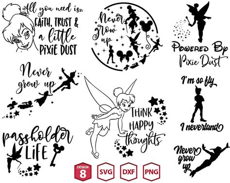 Quote Png Svg Quotes Tinkerbell Quotes Disney Silhouette Art Cricut