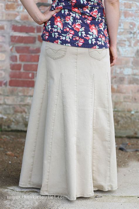 Plus Size Khaki Charm Long Skirt Modest Khaki Skirt