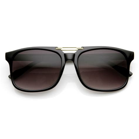 Retro Inspired Flat Top Square Aviator Sunglasses Zerouv