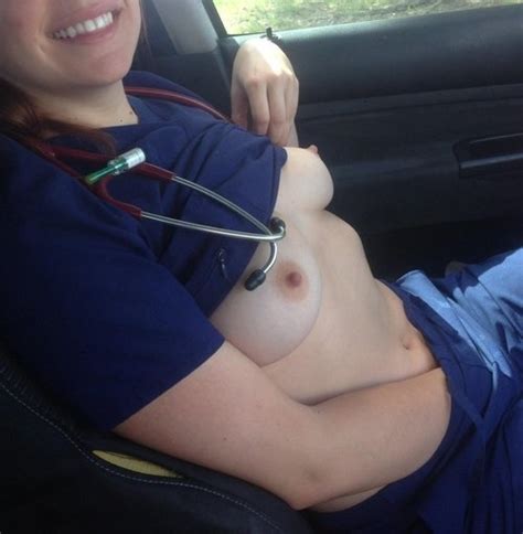 Nurse Taking A Break In Her Car Porn Pic