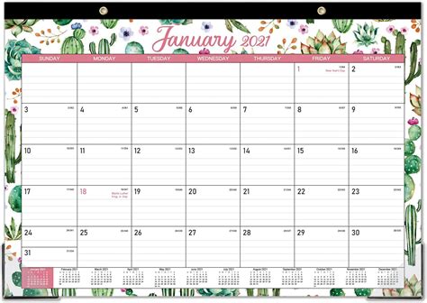2021 Desk Calendar Monthly Deskwall Calendar 2021 17