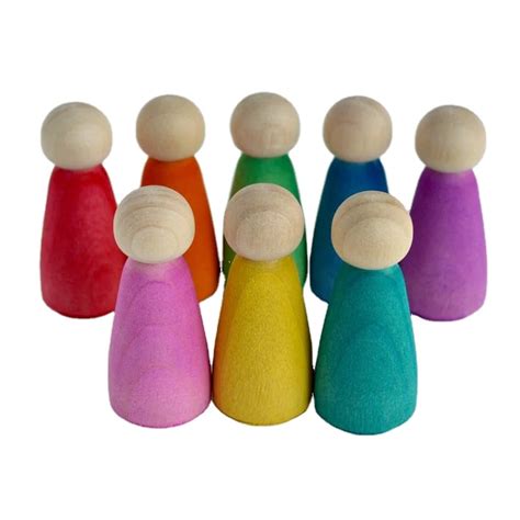 Waldorf Style Rainbow Peg Dolls Wooden Toy Rainbow Toy Peg Dolls Peg Doll Set Waldorf Toys Buy