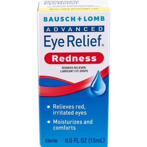 Regular eye drops cannot always be used with contacts. Bausch & Lomb Eye Relief Advanced Redness Eye Drops, 0.5 ...