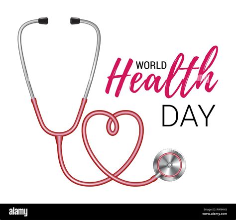 World Health Day Design With Stethoscope Banner Poster Healthy