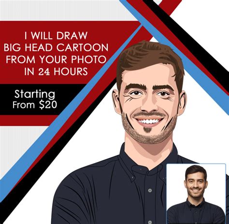 Draw Big Head Cartoon From Your Photo By Developer786 Fiverr