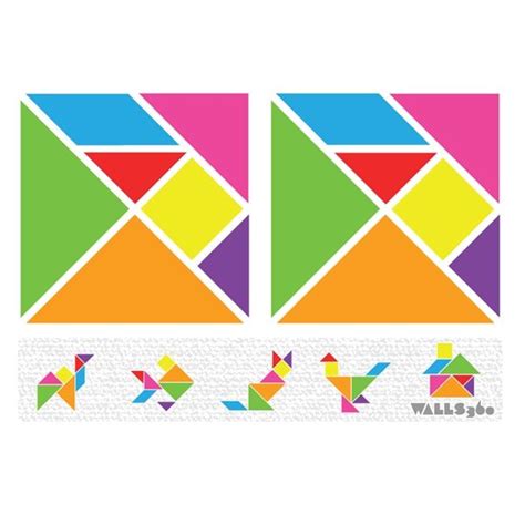 Tangram Wall Graphics From Walls 360 Wall Tangrams Special Set Rygb