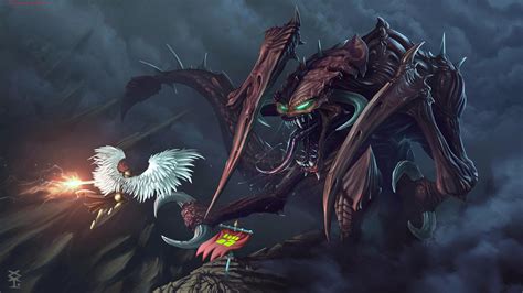Kayle Vs Chogath Fantasy Art Battle Guy By Battleguyartgamer On