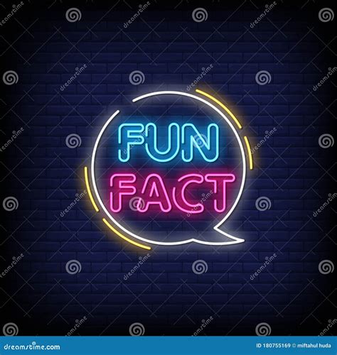 Fun Fact Neon Signs Style Text Vector Stock Vector Illustration Of