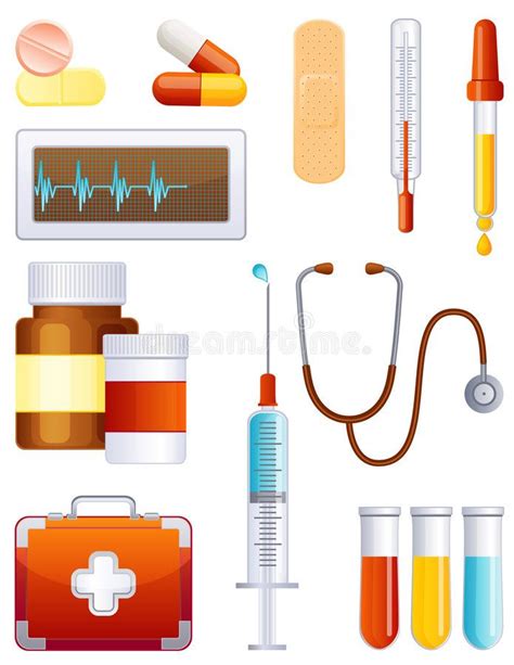 Medicine Icon Set Stock Vector Illustration Of Illness 7366011