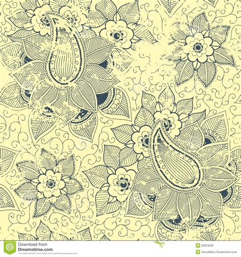 Vector Vintage Floral Seamless Pattern Element. Stock ...