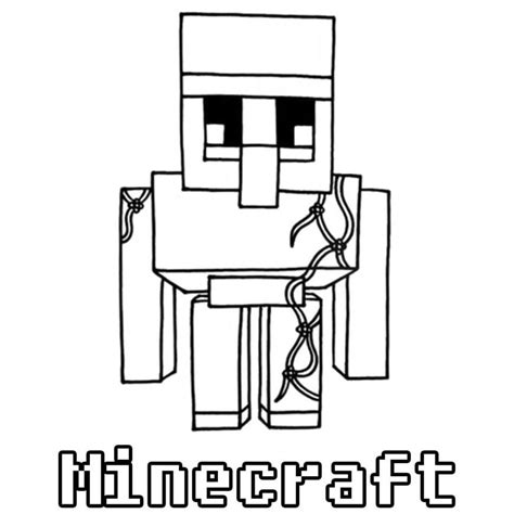 Minecraft Pillager Coloring Pages Outline Drawing