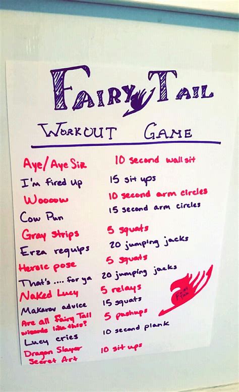 You also work your shoulders besides bingeing on sports anime like free! Fairy Tail Workout Game - If you're like me, you need this ...