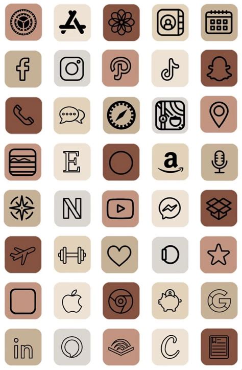 Pin On IOS 14 App Icons Brown