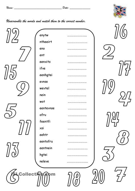 Numbers 1 20 Number Words Worksheets Numbers 1 20 Worksheets