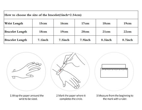 Bracelet Size Chart Printable