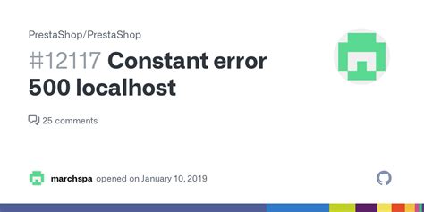 Constant Error 500 Localhost · Issue 12117 · Prestashopprestashop