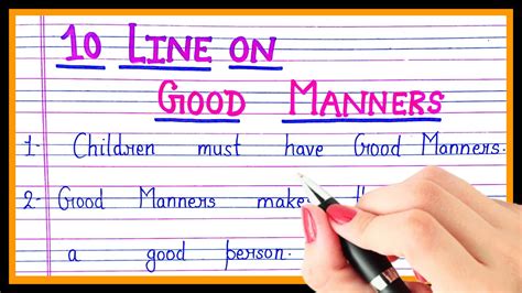 Ten Lines Essay On Good Manners Essay On Good Manners List Of Good