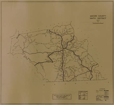 1930 Road Map Of Macon County North Carolina
