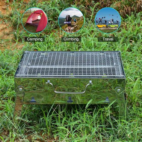 Portable Camping Grill Stainless Steel Bbq Folding Campfire Grill