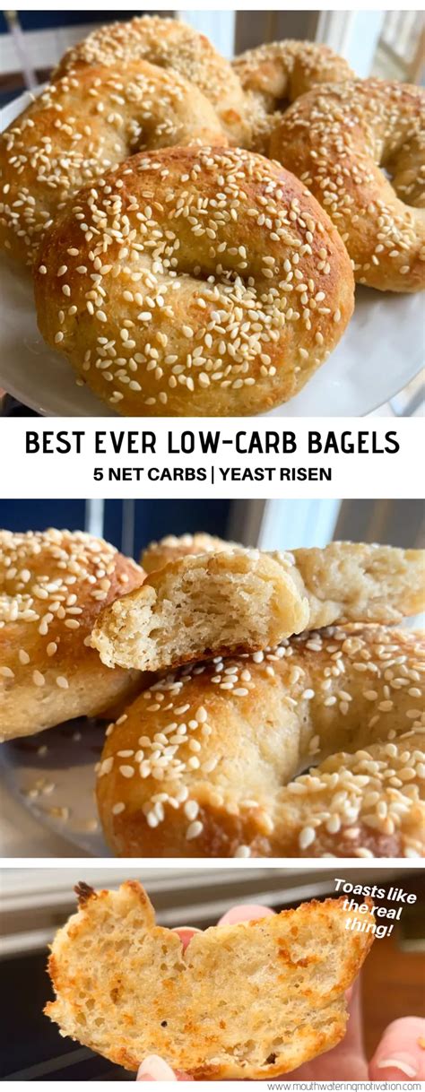 Braid it into a 4 strand challah braid and let it rise on your counter or overnight in your fridge. Low Carb Bagels (Yeast Risen | Low carb bagels, Lowest ...
