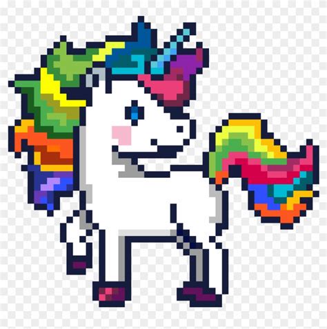 Pixel Art Minecraft Grid Unicorn