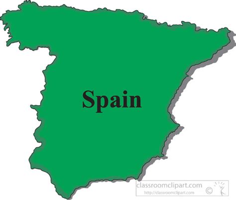 Country Maps Clipart Photo Image Spain Map Clipart 1005 Classroom