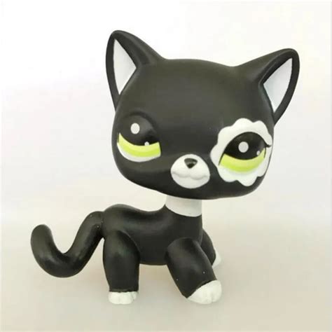 ﻿buy 5 Cm Lps Kawaii Anime Pet Shop Pvc Animal Black Short Hair Cat
