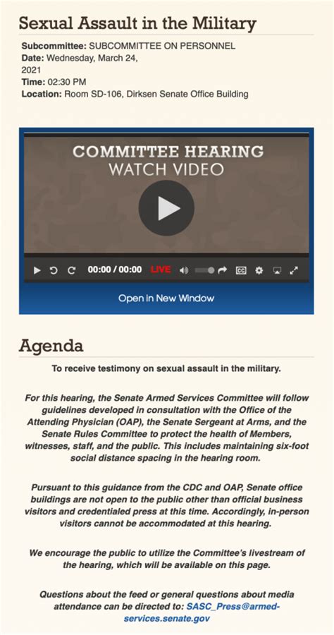 Senate Armed Services Subcommittee On Personnel Hearings Sexual Assault In The Military March