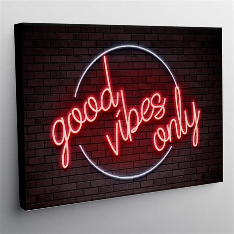 Good Vibes Only Neon Poster Print Or Canvas