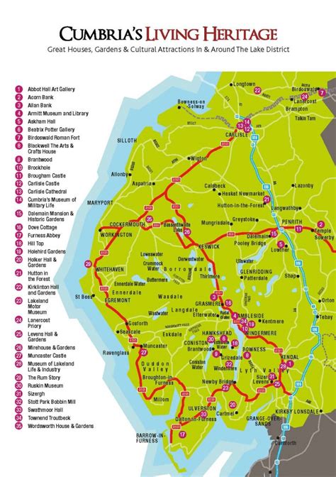 Lake District Attractions Map Cumbrias Living Heritage