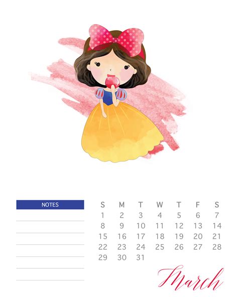 Calendars are available in pdf and microsoft word formats. Free Printable 2020 Watercolor Princess Calendar - The ...