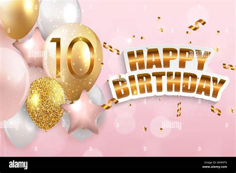 Template 10 Years Anniversary Congratulations Greeting Card With