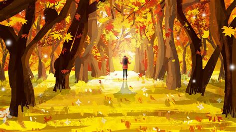 Download Wallpaper 1920x1080 Lonely Autumn Leaves Art Full Hd Hdtv