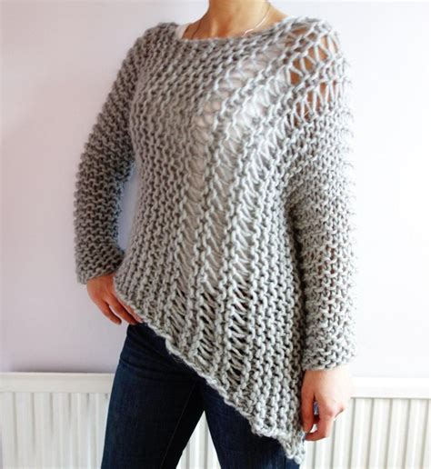 Funky Bulky Asymmetrical Sweater Knitting Pattern By Camexiadesigns Asymmetrical Sweater