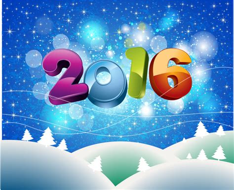 Happy New Year 2016 Vectors Graphic Art Designs In Editable Ai Eps