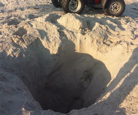 n j beach patrol don t leave big holes in the sand because people could die