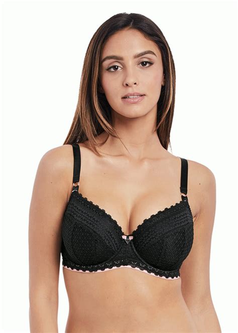 Freya Daisy Lace Padded Half Cup Bra Noir Black Bras And Honey Usa