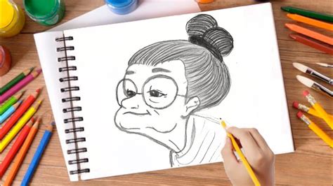 How To Draw An Old Woman رسم امراة عجوز Youtube