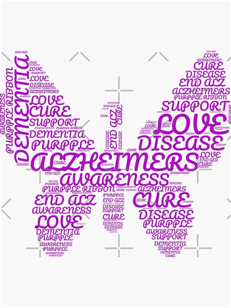 Purple Butterfly Alzheimers Dementia Awareness Sticker For Sale By