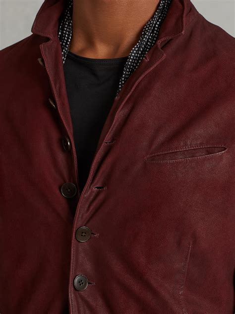 Lyst John Varvatos Goat Suede Cutaway Jacket In Red For Men